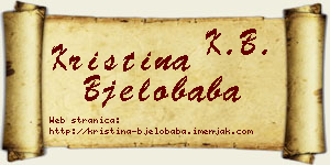 Kristina Bjelobaba vizit kartica